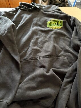 DIXON Black Hoodie with Neon Green Logo